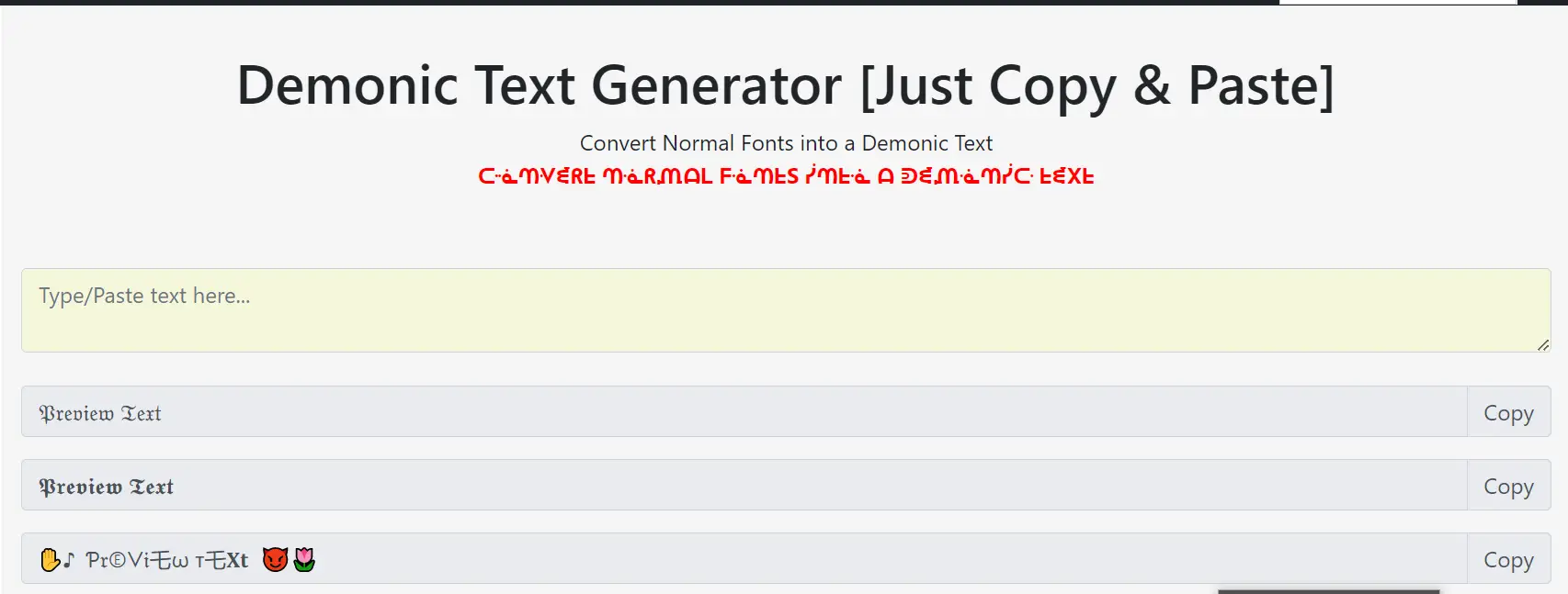 Devil Demonic Text Generator [Just Copy & Paste Font] 2023